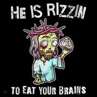 Funny Zombie Jesus He Is Risen Easter Rizzin Eat Your Brains Tall T-Shirt