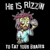 Funny Zombie Jesus He Is Risen Easter Rizzin Eat Your Brains 16 in Basic Backpack