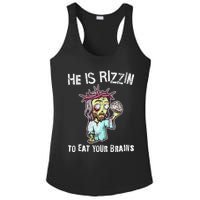 Funny Zombie Jesus He Is Risen Easter Rizzin Eat Your Brains Ladies PosiCharge Competitor Racerback Tank