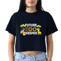 Future Zoo Keeper Safari Trip Zoo Keeper Adventure Wildlife Women's Crop Top Tee