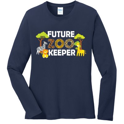 Future Zoo Keeper Safari Trip Zoo Keeper Adventure Wildlife Ladies Long Sleeve Shirt