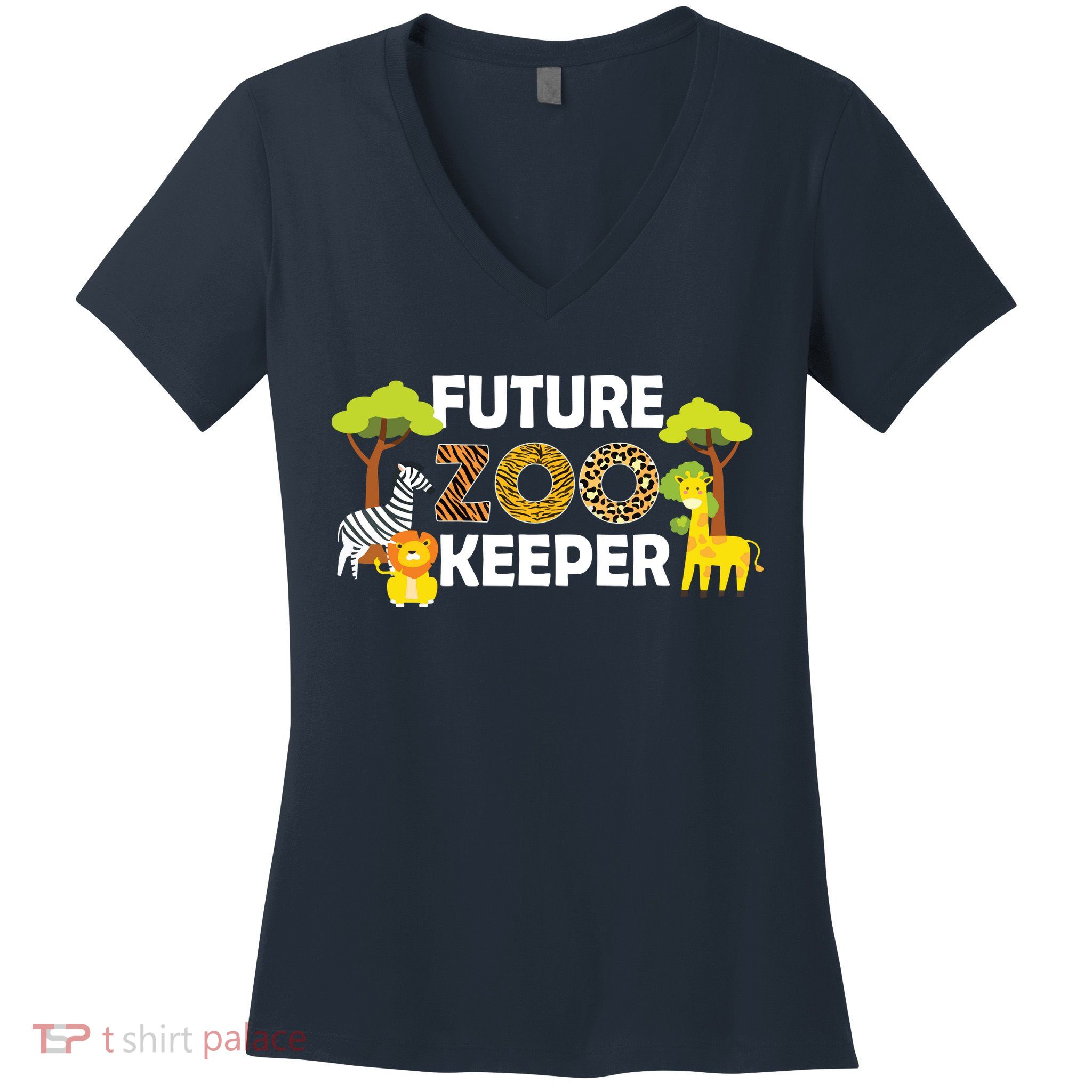 Future Zoo Keeper Safari Trip Zoo Keeper Adventure Wildlife Women's V-Neck T-Shirt