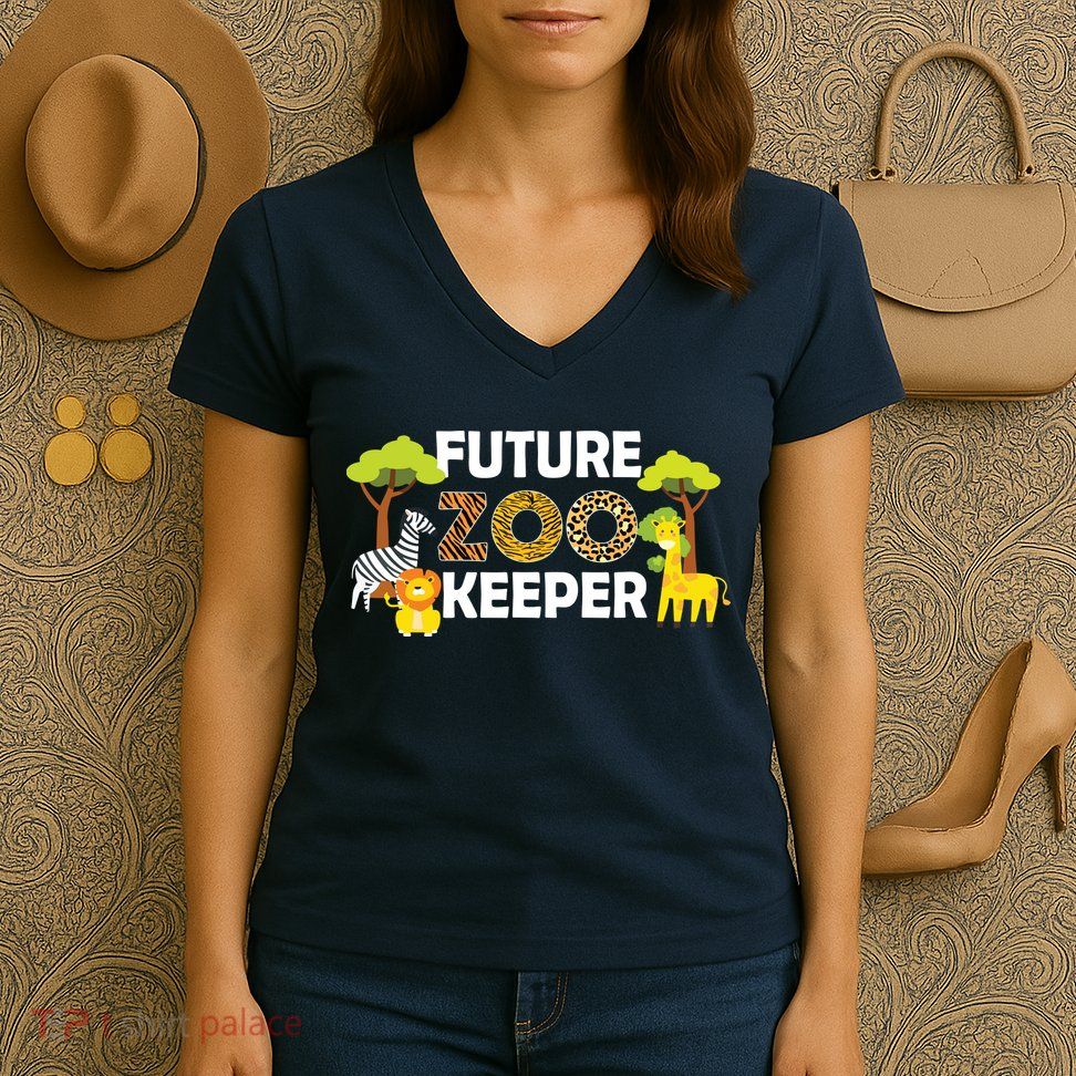 Future Zoo Keeper Safari Trip Zoo Keeper Adventure Wildlife Women's V-Neck T-Shirt