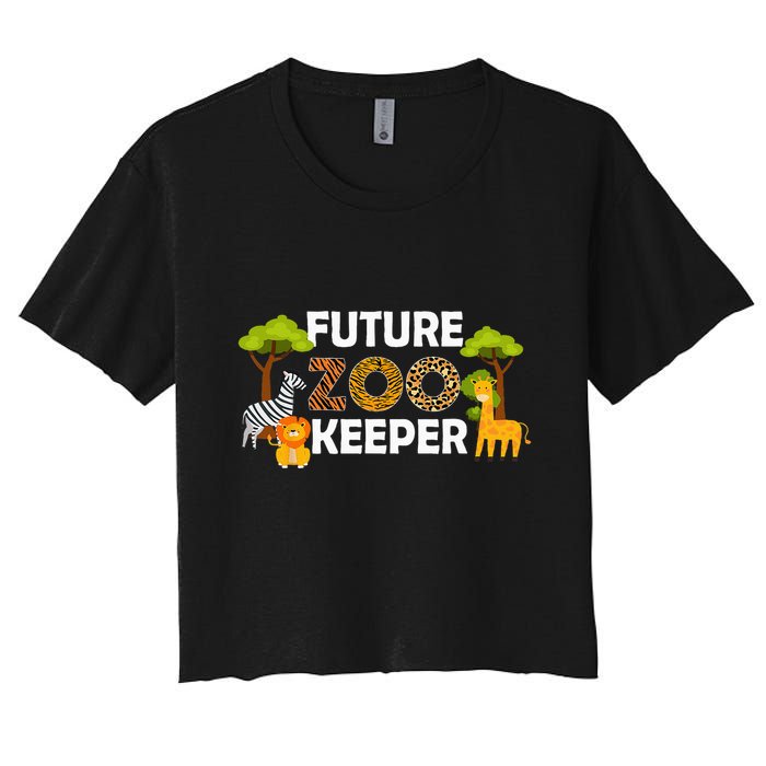 Future Zoo Keeper Safari Trip Zoo Keeper Adventure Wildlife Women's Crop Top Tee