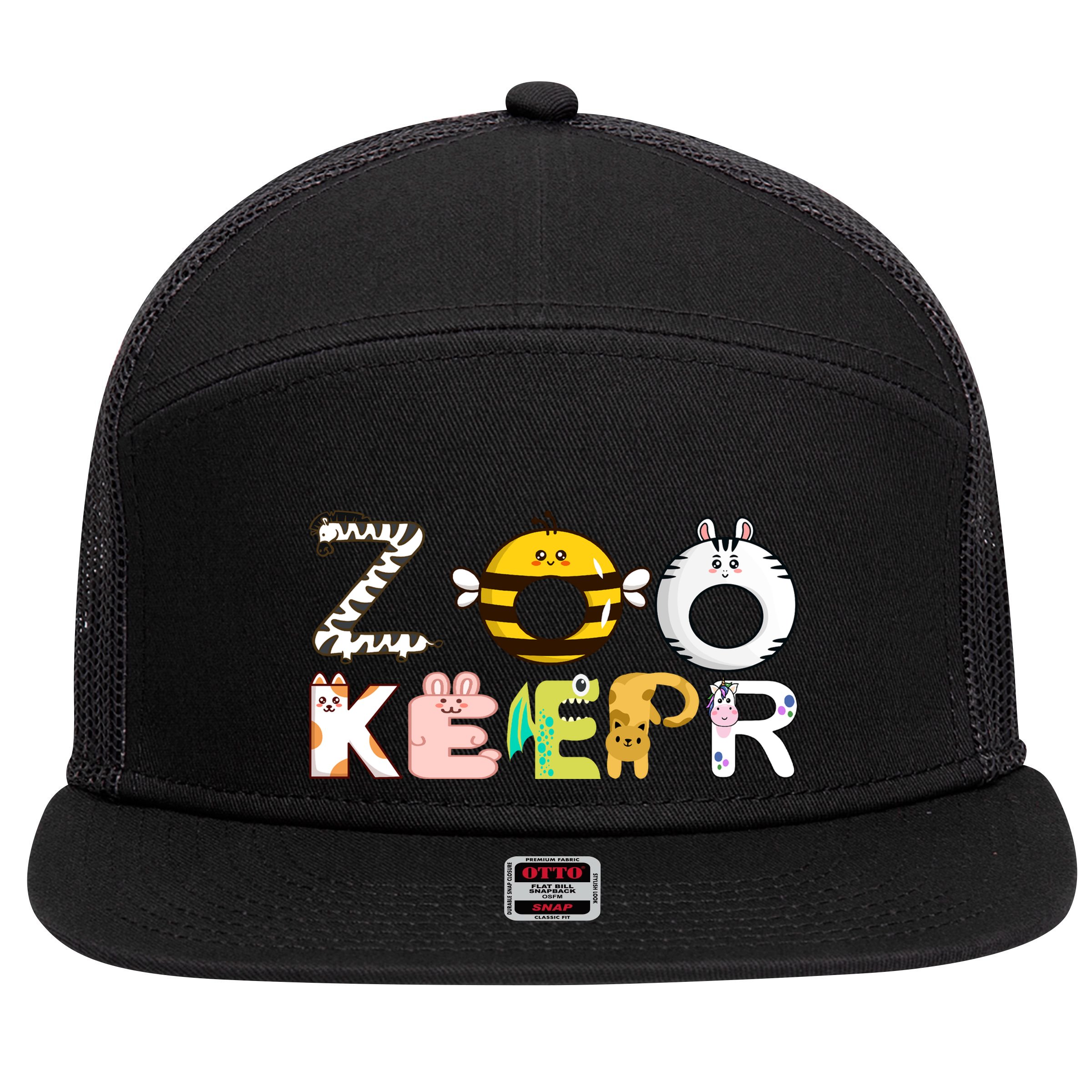 Funny Zoo Keeper Gift 7 Panel Mesh Trucker Snapback Hat