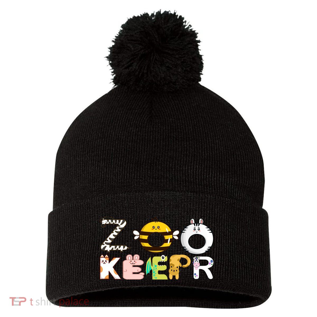 Funny Zoo Keeper Gift Pom Pom 12in Knit Beanie