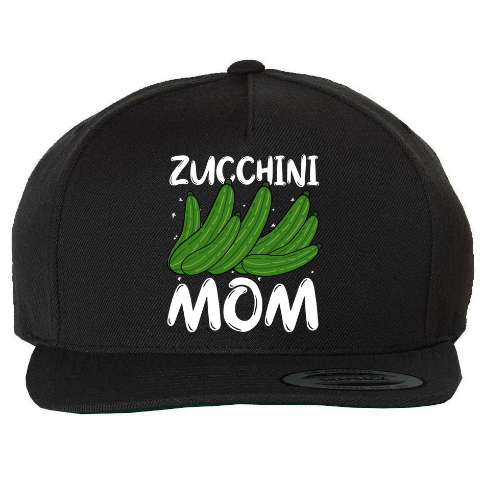 Funny Zucchini Mom Vegetable Mothers' Day Gardener Lover Gift Wool Snapback Cap