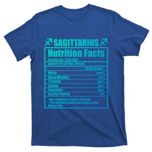 Funny Zodiac Sagittarius Nutrition Facts Funny Gift T-Shirt