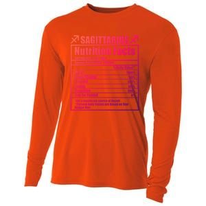 Funny Zodiac Sagittarius Nutrition Facts Funny Gift Cooling Performance Long Sleeve Crew