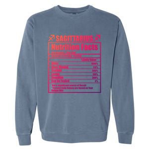 Funny Zodiac Sagittarius Nutrition Facts Funny Gift Garment-Dyed Sweatshirt