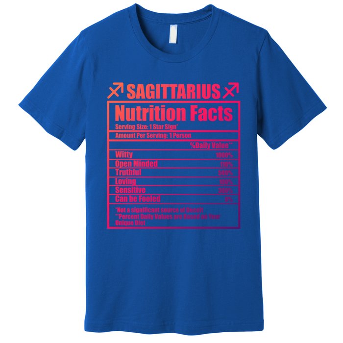 Funny Zodiac Sagittarius Nutrition Facts Funny Gift Premium T-Shirt