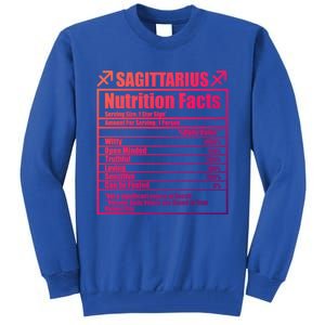 Funny Zodiac Sagittarius Nutrition Facts Funny Gift Tall Sweatshirt