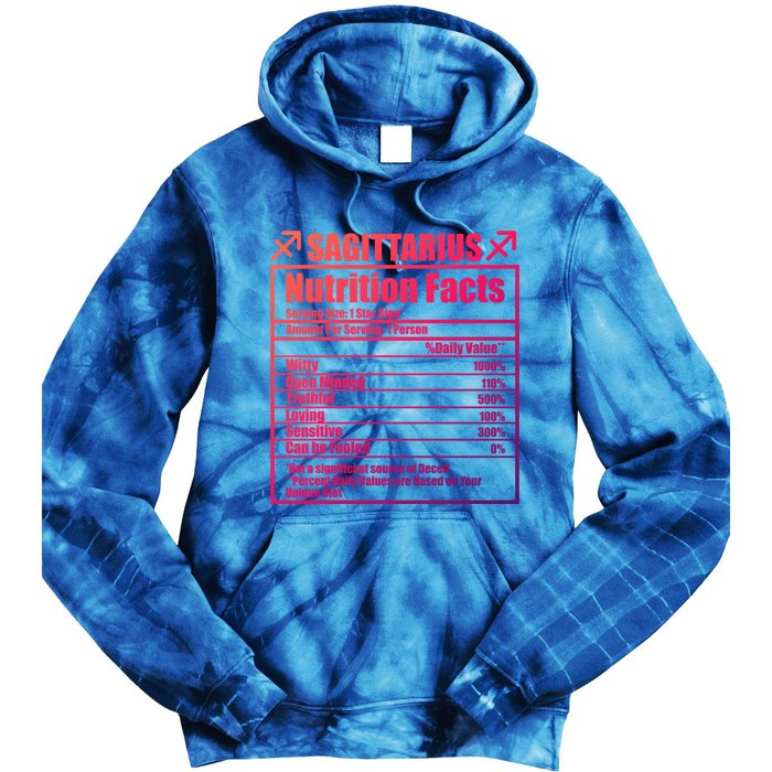 Funny Zodiac Sagittarius Nutrition Facts Funny Gift Tie Dye Hoodie