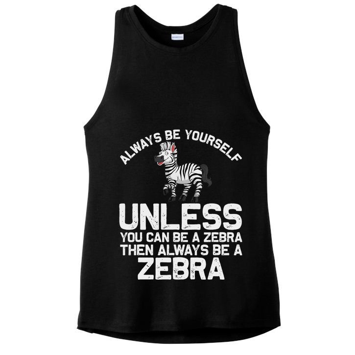 Funny Zebra Themed For Women African Wildlife Safari Ladies PosiCharge Tri-Blend Wicking Tank