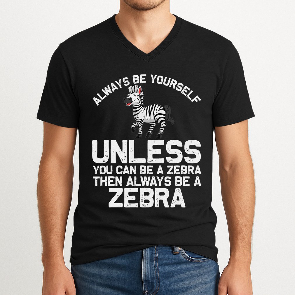 Funny Zebra Themed For Women African Wildlife Safari V-Neck T-Shirt