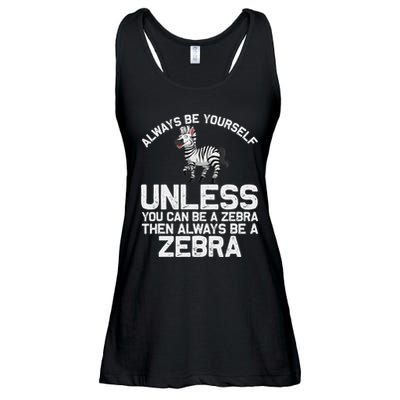 Funny Zebra Themed For Women African Wildlife Safari Ladies Essential Flowy Tank