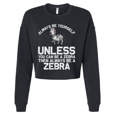 Funny Zebra Themed For Women African Wildlife Safari Cropped Pullover Crew
