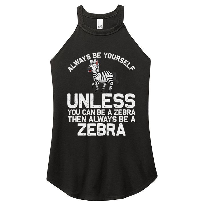 Funny Zebra Themed For Women African Wildlife Safari Women's Perfect Tri Rocker Tank