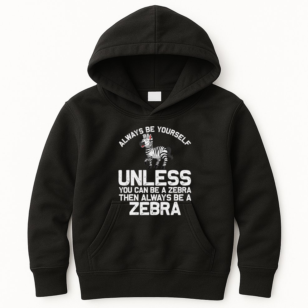 Funny Zebra Themed For Women African Wildlife Safari Kids Hoodie