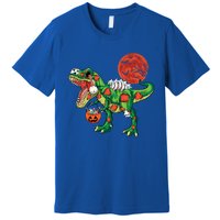 Funny Zombie T Rex Dinosaur Skeleton Halloween Costume Funny Gift Premium T-Shirt