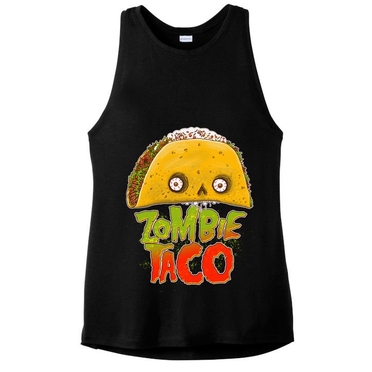 Funny Zombie Taco Ladies PosiCharge Tri-Blend Wicking Tank