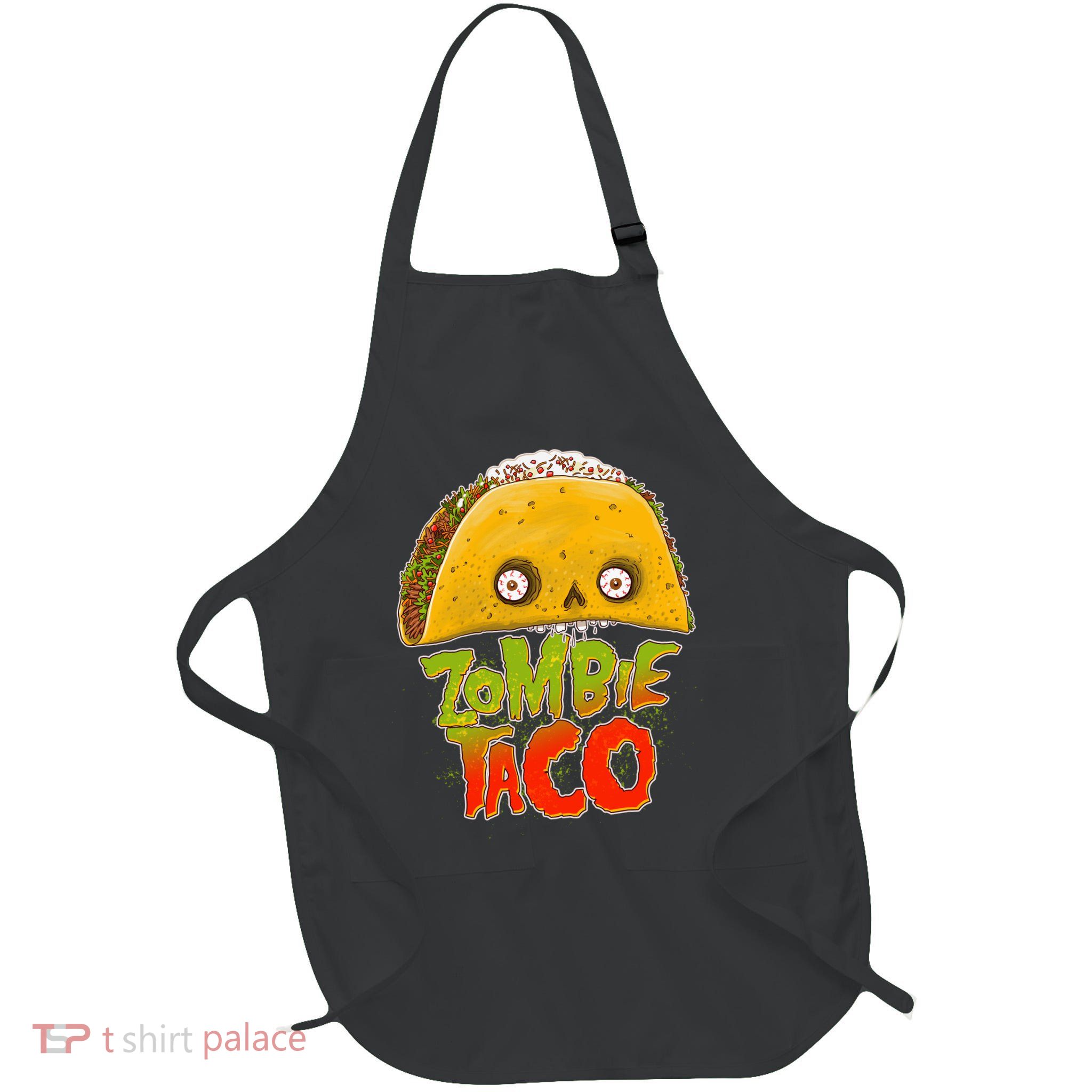 Funny Zombie Taco Full-Length Apron With Pockets
