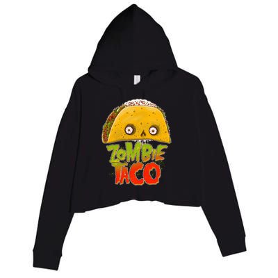 Funny Zombie Taco Crop Fleece Hoodie