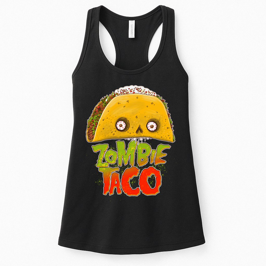 Funny Zombie Taco Womens Tank Top