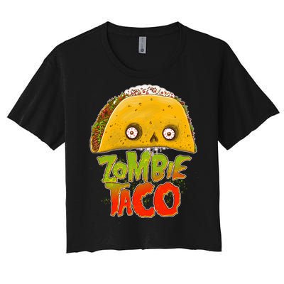 Funny Zombie Taco Women's Crop Top Tee