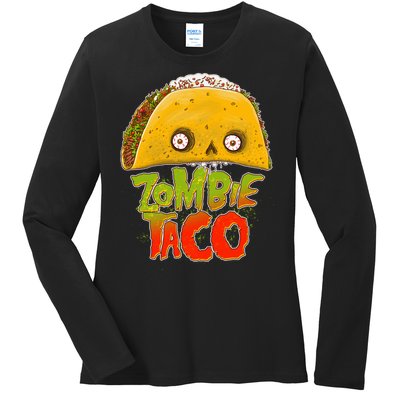 Funny Zombie Taco Ladies Long Sleeve Shirt