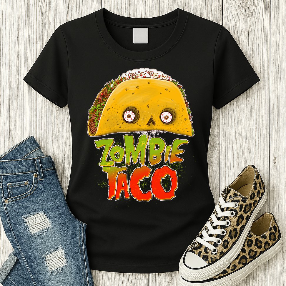 Funny Zombie Taco Womens T-Shirt