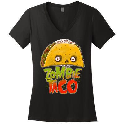 Funny Zombie Taco Women's V-Neck T-Shirt
