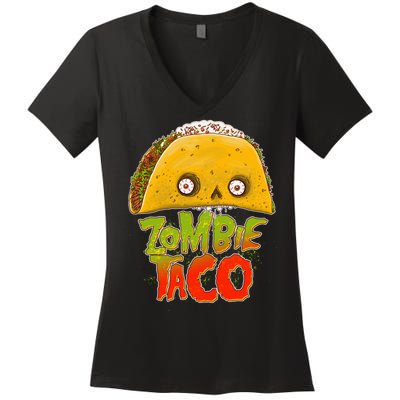 Funny Zombie Taco Women's V-Neck T-Shirt