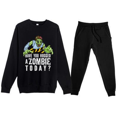 Funny Zombie Tshirt, Funny Halloween Tee, Zombie Lover Premium Crewneck Sweatsuit Set