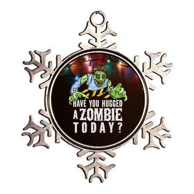 Funny Zombie Tshirt, Funny Halloween Tee, Zombie Lover Metallic Star Ornament