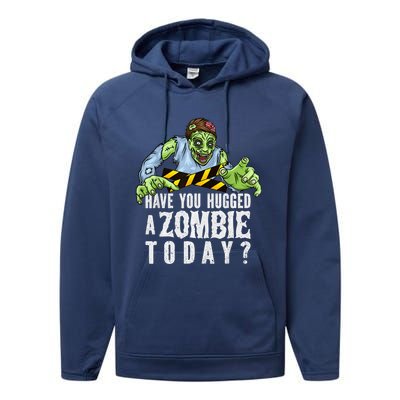 Funny Zombie Tshirt, Funny Halloween Tee, Zombie Lover Performance Fleece Hoodie