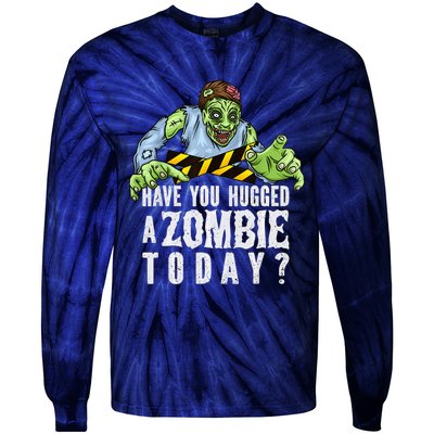 Funny Zombie Tshirt, Funny Halloween Tee, Zombie Lover Tie-Dye Long Sleeve Shirt