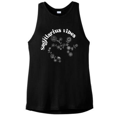 Flower Zodiac Wildflower Sagittarius Vibes Meaningful Gift Ladies PosiCharge Tri-Blend Wicking Tank