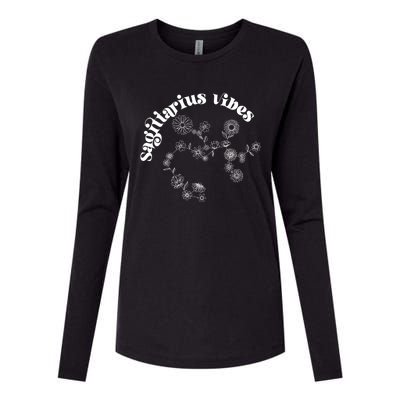 Flower Zodiac Wildflower Sagittarius Vibes Meaningful Gift Womens Cotton Relaxed Long Sleeve T-Shirt