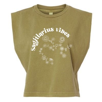 Flower Zodiac Wildflower Sagittarius Vibes Meaningful Gift Garment-Dyed Women's Muscle Tee