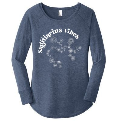 Flower Zodiac Wildflower Sagittarius Vibes Meaningful Gift Women's Perfect Tri Tunic Long Sleeve Shirt