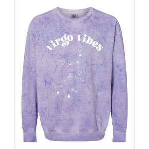 Flower Zodiac Wildflower Virgo Vibes Cool Gift Colorblast Crewneck Sweatshirt