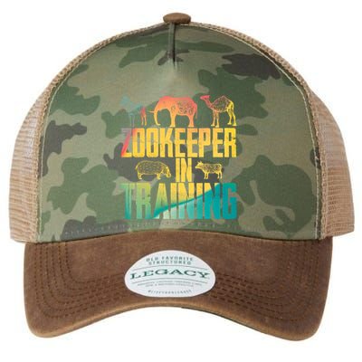 Funny Zookeepping Zookeeper Job Keeping Gift Zoo Keeper In Training Legacy Tie Dye Trucker Hat
