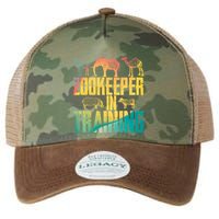 Funny Zookeepping Zookeeper Job Keeping Gift Zoo Keeper In Training Legacy Tie Dye Trucker Hat