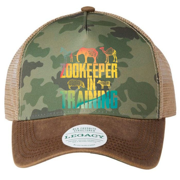 Funny Zookeepping Zookeeper Job Keeping Gift Zoo Keeper In Training Legacy Tie Dye Trucker Hat
