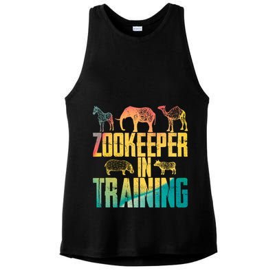 Funny Zookeepping Zookeeper Job Keeping Gift Zoo Keeper In Training Ladies PosiCharge Tri-Blend Wicking Tank