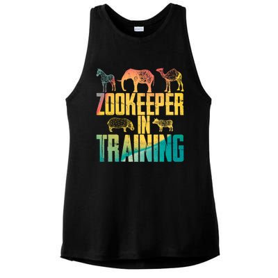 Funny Zookeepping Zookeeper Job Keeping Gift Zoo Keeper In Training Ladies PosiCharge Tri-Blend Wicking Tank