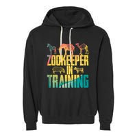 Funny Zookeepping Zookeeper Job Keeping Gift Zoo Keeper In Training Garment-Dyed Fleece Hoodie