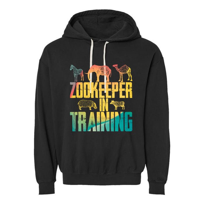 Funny Zookeepping Zookeeper Job Keeping Gift Zoo Keeper In Training Garment-Dyed Fleece Hoodie