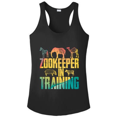 Funny Zookeepping Zookeeper Job Keeping Gift Zoo Keeper In Training Ladies PosiCharge Competitor Racerback Tank